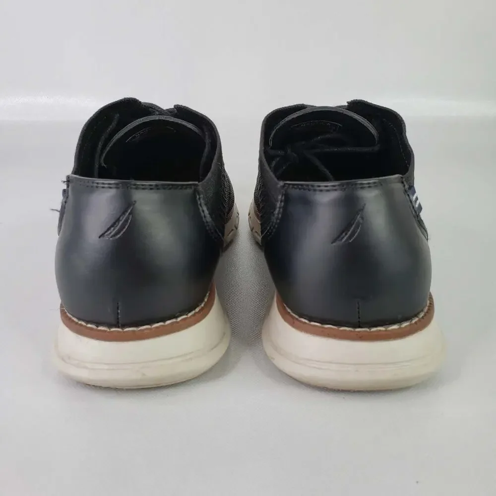 Nautica Men's Wing-Deck Oxford Shoe Sneaker Size 11 Black Knit Lightweight